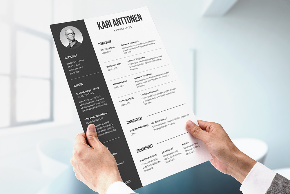 Lataa Ilmainen CV Mallipohja Word ohjelmalle CVpohja fi